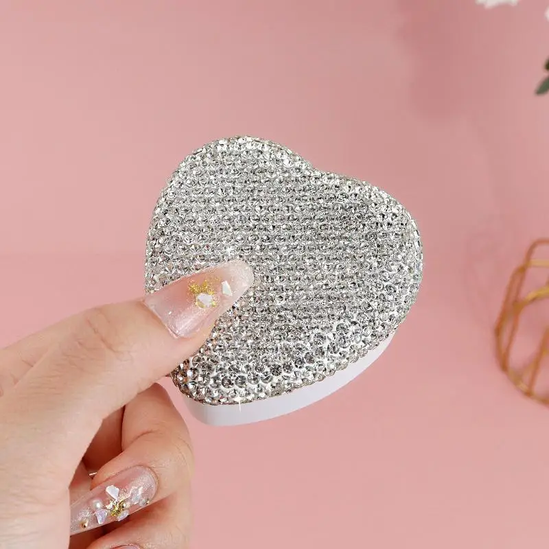 Funkelnde Strass-Metall-Blechdose Schmuck-Aufbewahrungsbox für Halsketten – Detail 12