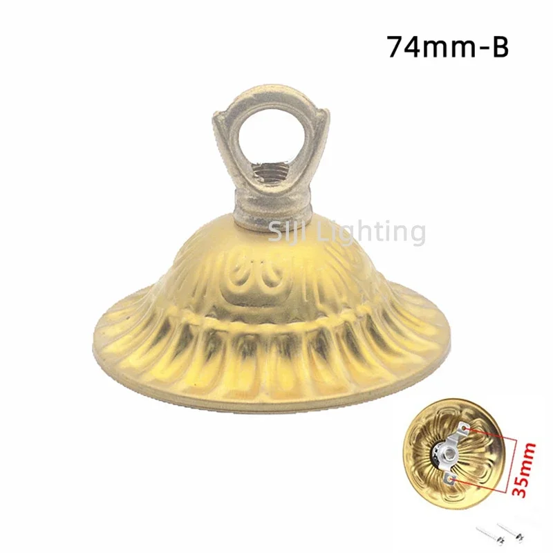 Retro Lamp Base Brass Ceiling Rose Copper Ceiling Canopy Ceiling Plate with Ceiling Hook Rings Vintage Chandeliers Pendant Light