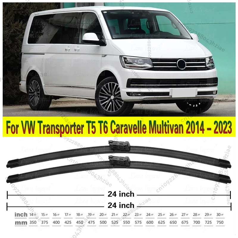 2 uds limpiaparabrisas delantero para VW Transporter T5 T6 Caravelle Multivan 2014 - 2023 parabrisas ventana 24 ''+ 24''
