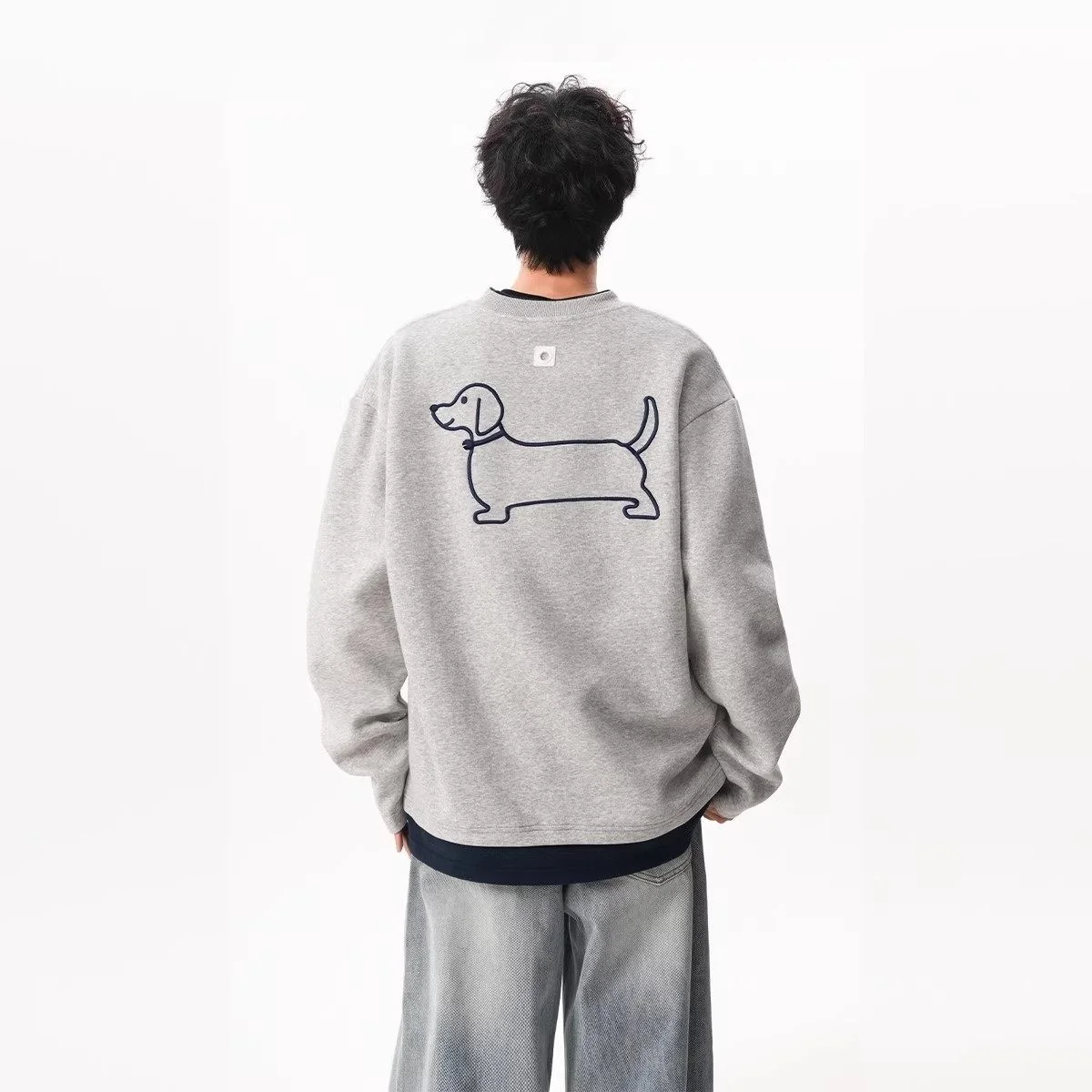 

Мужская толстовка без капюшона в стиле аниме, американский стиль, вест-кантри, городская, традиционная, классическая, ретро, винтажная, повседневная, свободного кроя