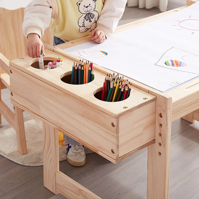 Children\'s Game Table, Multifunctional Solid Wood Peanut Table, Learning Block, Children\'s Toy Table, Early Education