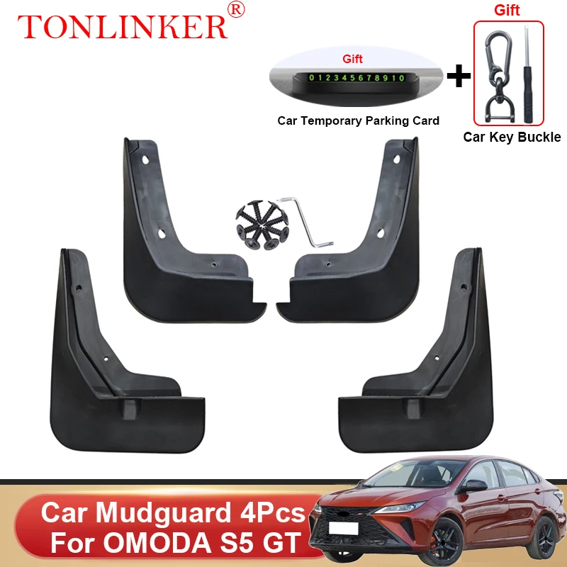 

TONLINKER Car Mudguard For OMODA S5 GT Sedan 1.6T 2023- Mudguards Splash Guards Front Rear Fender Mudflaps Accessories