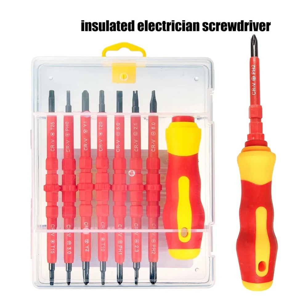 

Chrome Vanadium Steel Screwdriver Set 8 in 1 Double Head Insulated Screwdriver Set Repair Tool Multifunctional Hand Tools Home