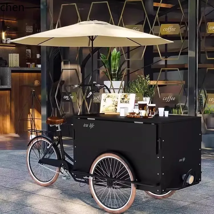 CP Internet celebrity mobile coffee cart multi-functional inverted ride stall outdoor milk tea ice cream tricycle