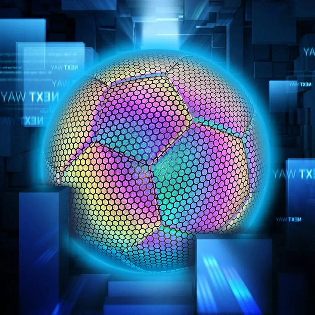

Sporting Goods Holographic Soccer Ball- Glowing, Reflective, Glow Material for