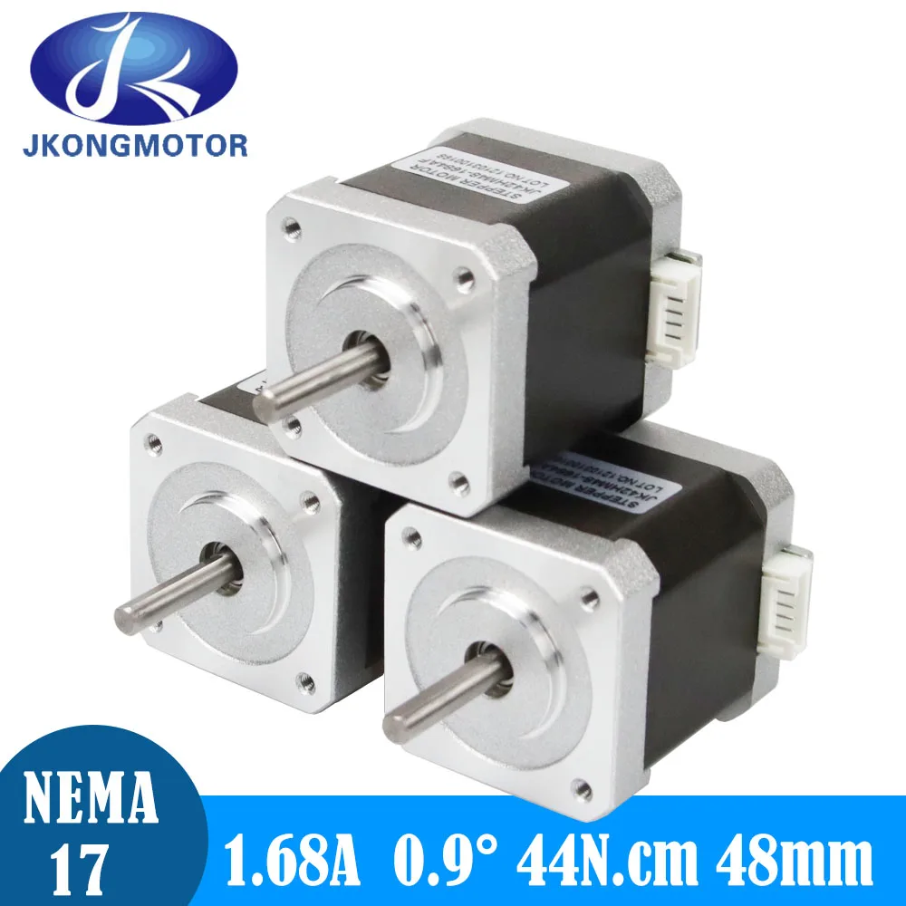

Jkongmotor 0.9deg Nema 17 Stepper Motor 1.68A 48mm 44Ncm D-cut / Round Shaft Nema17 Stepping Motor for DIY 3D Printer CNC Robot
