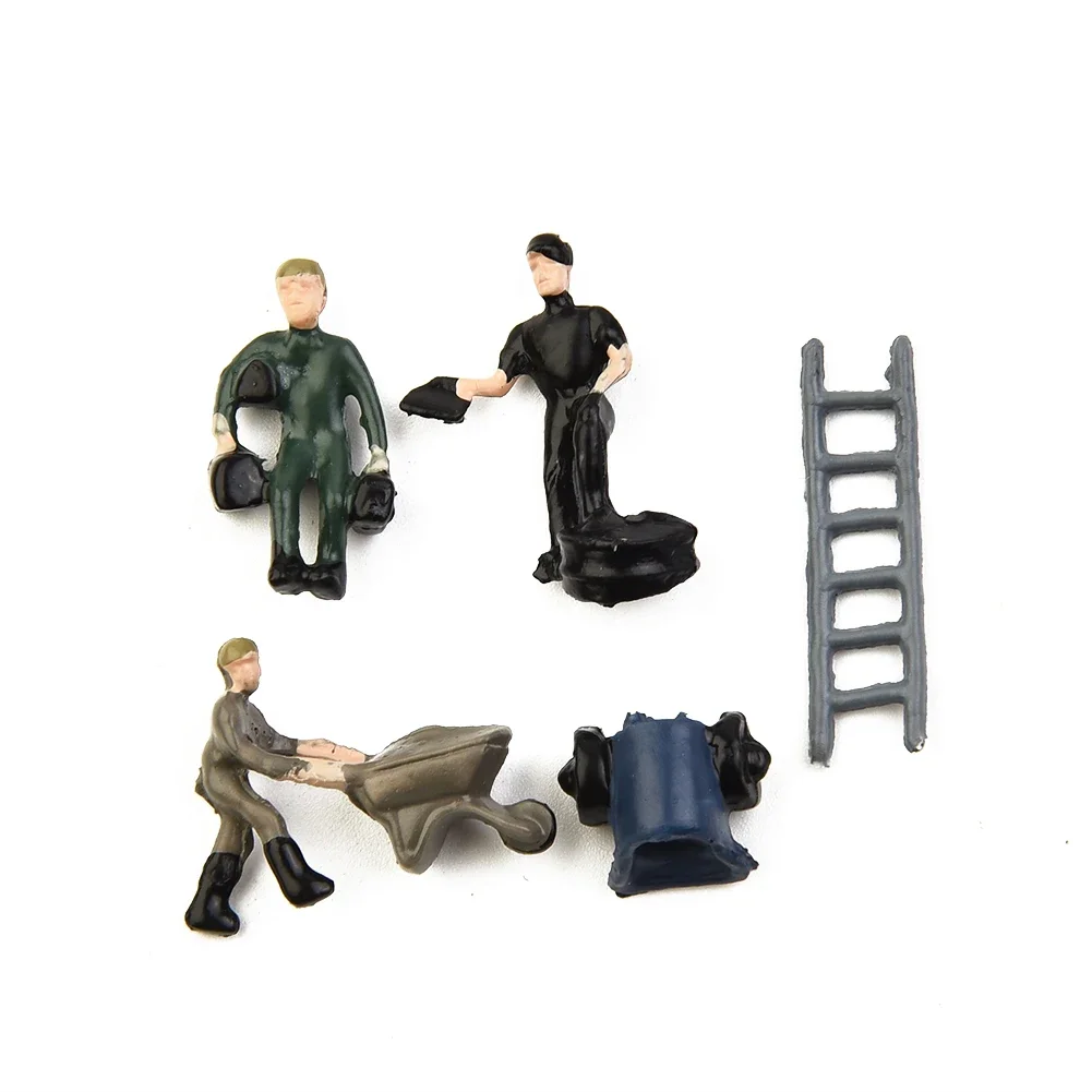 27Pcs Model Train Track Railroad Worker People Figures With Tools 1:87 HO Scale Home Garden Mini Ornament Worker/stand Random