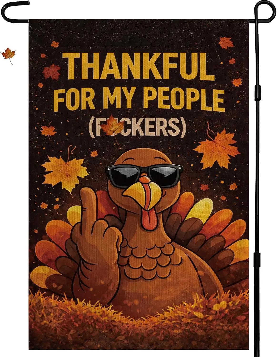 Thanksgiving Decorations - Funny Turkey Garden Flag | Double-Side Friendsgiving Decorations for Outdoor Outside - Thanksgivi kkz