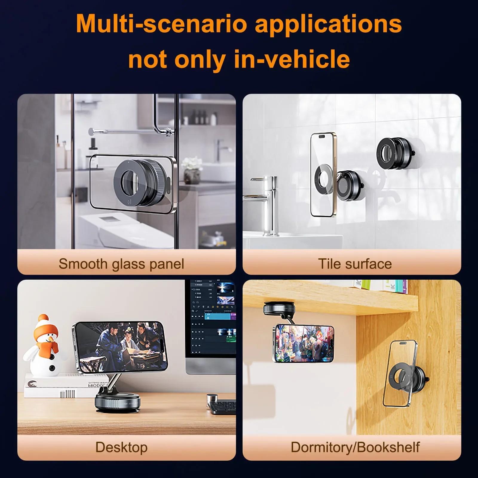 حامل مغناطيسي للسيارة من Xiaomi Mijia قابل للطي 360 درجة °   حامل شفط قوي قابل للتعديل لمكتب الهاتف الخليوي العالمي الجديد