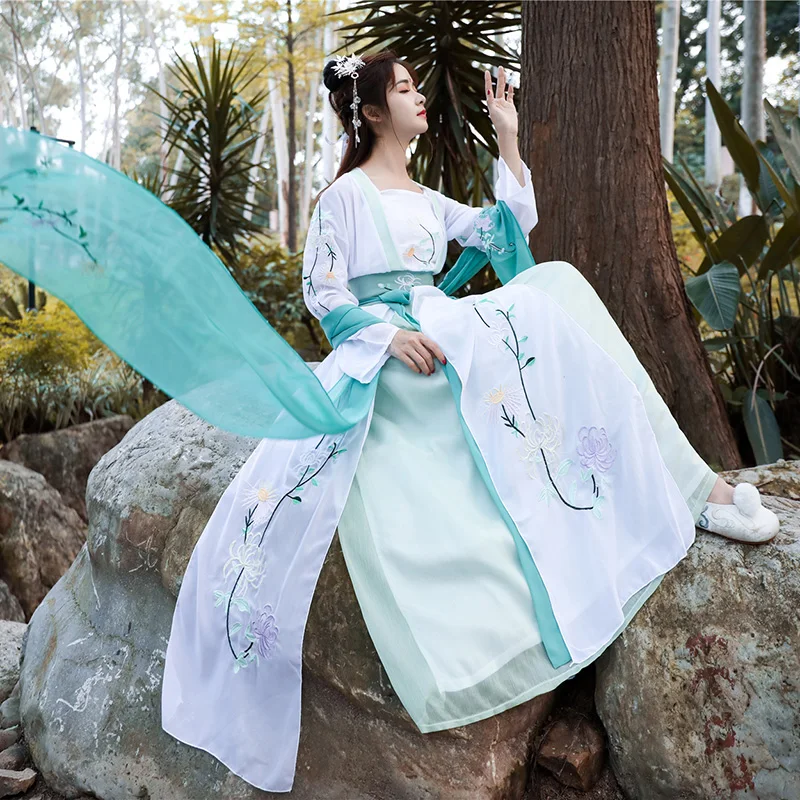 Hanfu Girl migliorato fata stile cinese elegante fata stile antico lunghezza del petto gonna Ru studente estivo fresco ed elegante Ancie