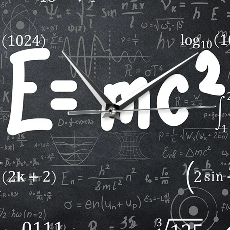 Teoria względności formuła matematyczna zegar ścienny naukowiec fizyki prezent dla nauczyciela wystrój sali szkoły