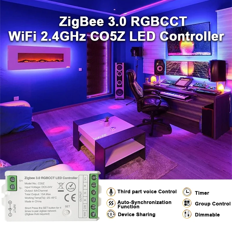 Zigbee 3.0 WiFi LED Controller Einfarbig RGB CCT RGBW LED Streifen Tuya Gateway Hue Bridge Smart Things Sprachsteuerung DC5V-24V