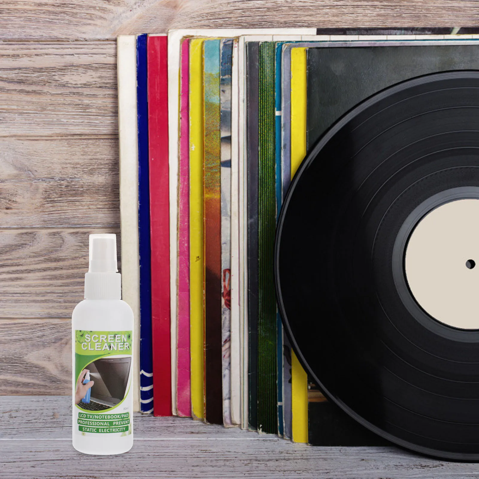 

2Sets Vinyl Record Cleaning Kit Fingerprint Removal Groove Cleaner Turntable Maintenance Tool Cd Album Brush Cd Cleaning Brush