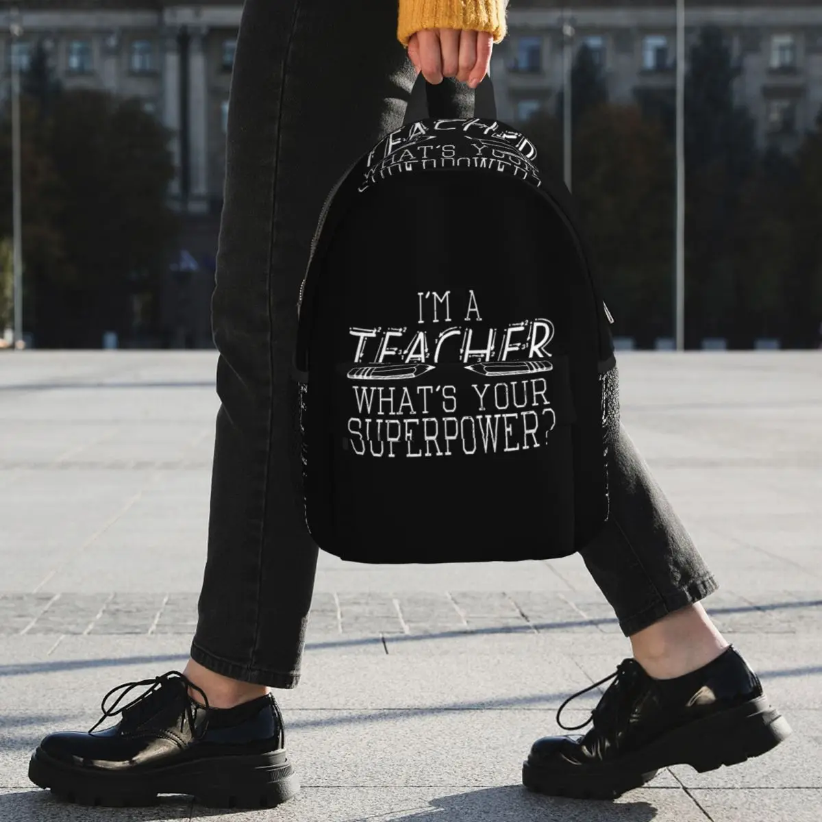 I'm A Teacher, What's Your Superpower Backpack Student BookBag Boys Girls School Bag Laptop Shoulder Bags