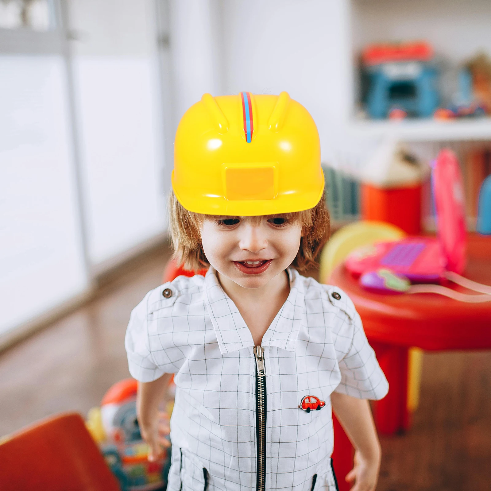 

1Pcs Eco-Friendly Kids Construction Hard Hat Simulation Safety Helmet Role Play Accessories