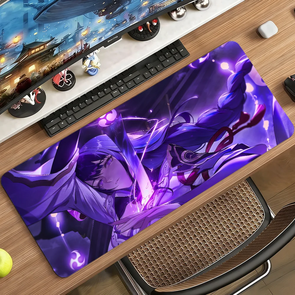Genshin Impact Raiden Shogun Mouse Pad Non-slip Rubber Gamer Balance Computer Mat Decoracion Deskmat Laptop Office Large view 5