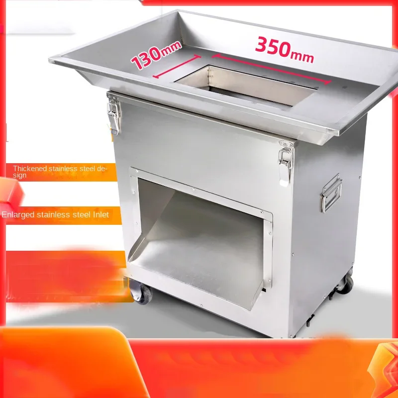 

Large commercial multi-function electric meat slicer Slicing, shredding, diced fish chain automatic processing plant