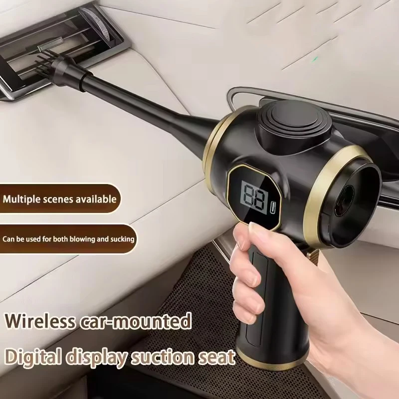 

Zai Xiao Car Vacuum Cleaner Suction Blowing Integrated Digital Display Dual Filter Element Wireless Handheld Dust Blower 2025
