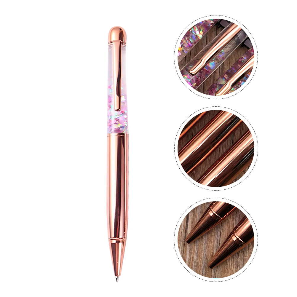 

Ballpoint Pen Metal Writing Signature Pens Student Liquid Gel Golden for Students