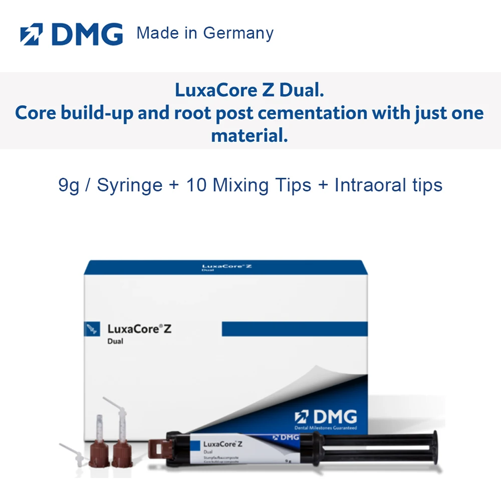 Luxacore Z Composite Dental Core Build Up And Post Cementation Material DMG Dual Curing Resin A3 Automix Syringe Dentist Goods