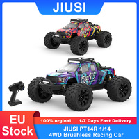 JIUSI PT14R 1/14 RC Car 80km/h High Speed Off-road Racing 2.4G Remote Control 4WD Brushless RC Truck 3S 35C 2200mAh