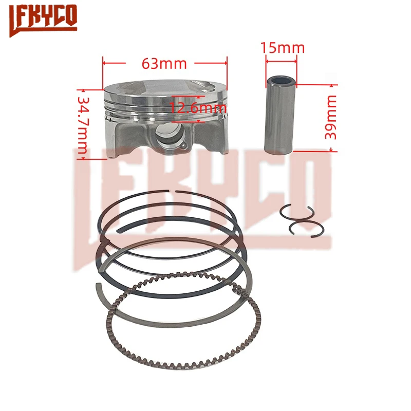 

Motorcycle 63mm Big Bore Piston Kit Motor For Yamaha Cygnus Flame-X GTR YW BWS Zuma 125cc Signature X125 5UA 5TY Upgrade 180cc