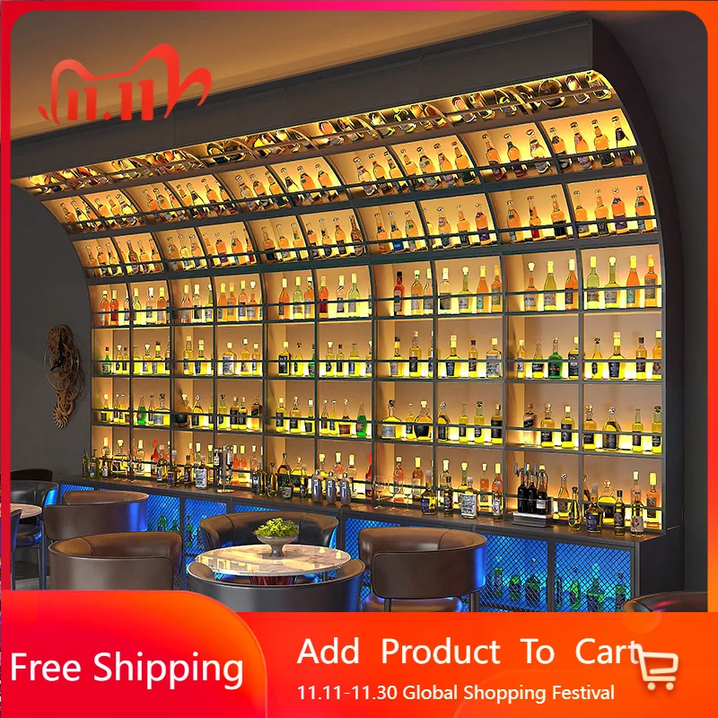 

Shelf Storage Bar Cabinet Wine Rack Luxury Antique Buffet Modern Bar Cabinet Wine Rack Glass Wall Vitrina Drinking Bar Furniture