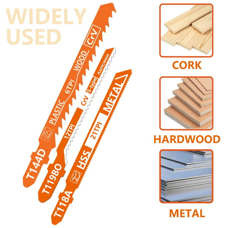 10 قطعة T-عرقوب بانوراما شفرات مجموعة HSS متنوعة للخشب البلاستيك قطع المعادن سريع قطع شفرات المنشار المنحنية للمناشير الكهربائية #4