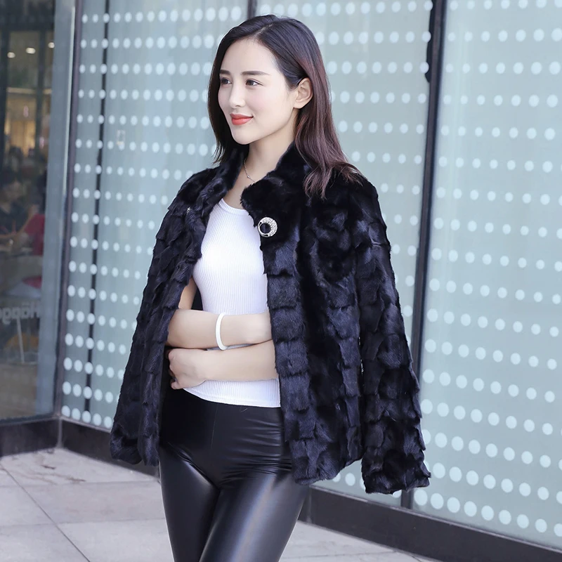 real women natural 2023 new pieces of mink fur coat female short mink fur outwear