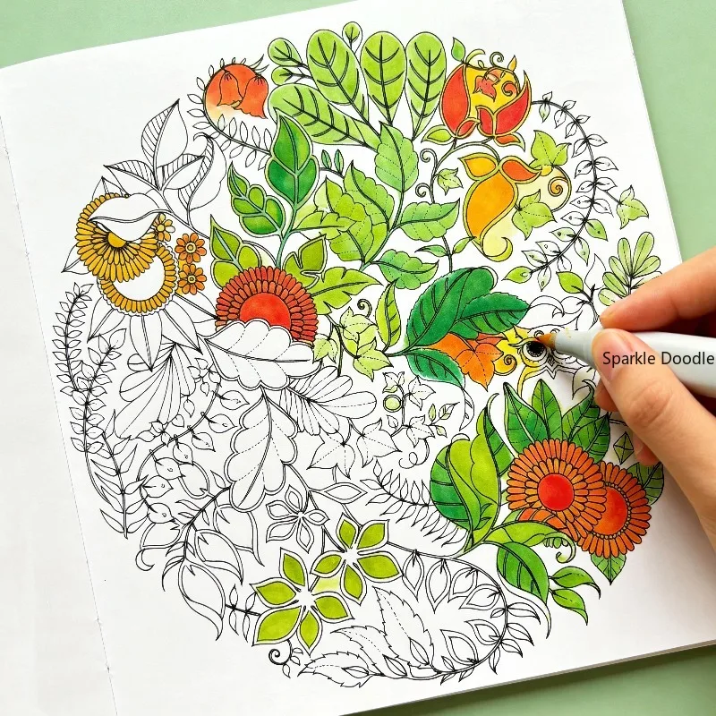 A Healing Fantasy Jungle Coloring and Tracing Book, Themed Around The Dream Forest, Line Drawing and Copying Brochure, 40 Pages
