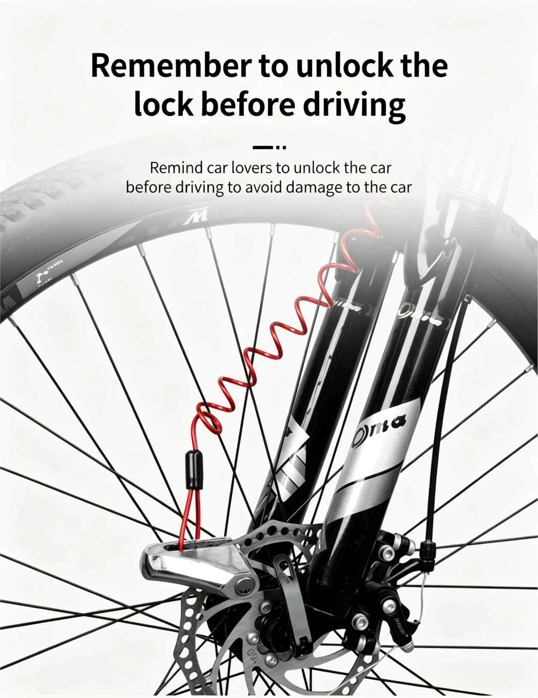 1,2 m Anti-Diebstahl-Spiralkabel-Erinnerungsseil, universeller Warnriemen für Bremsscheibenschlösser, Sicherheitsschutzkabel für Motorrad, Fahrrad, E-Bike – Detail 5
