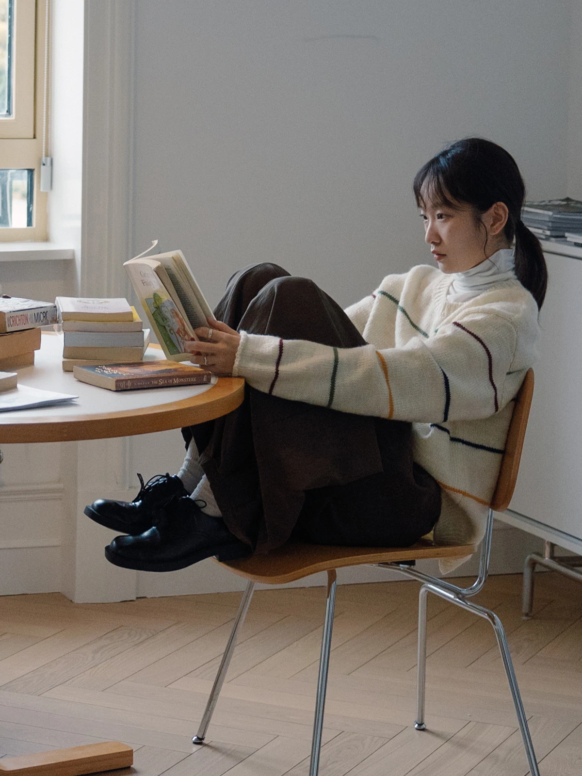 

Свободная повседневная толстовка с капюшоном Long Sve, круглый свитер с рисунком для женщин, удобная дышащая шерстяная осенняя одежда