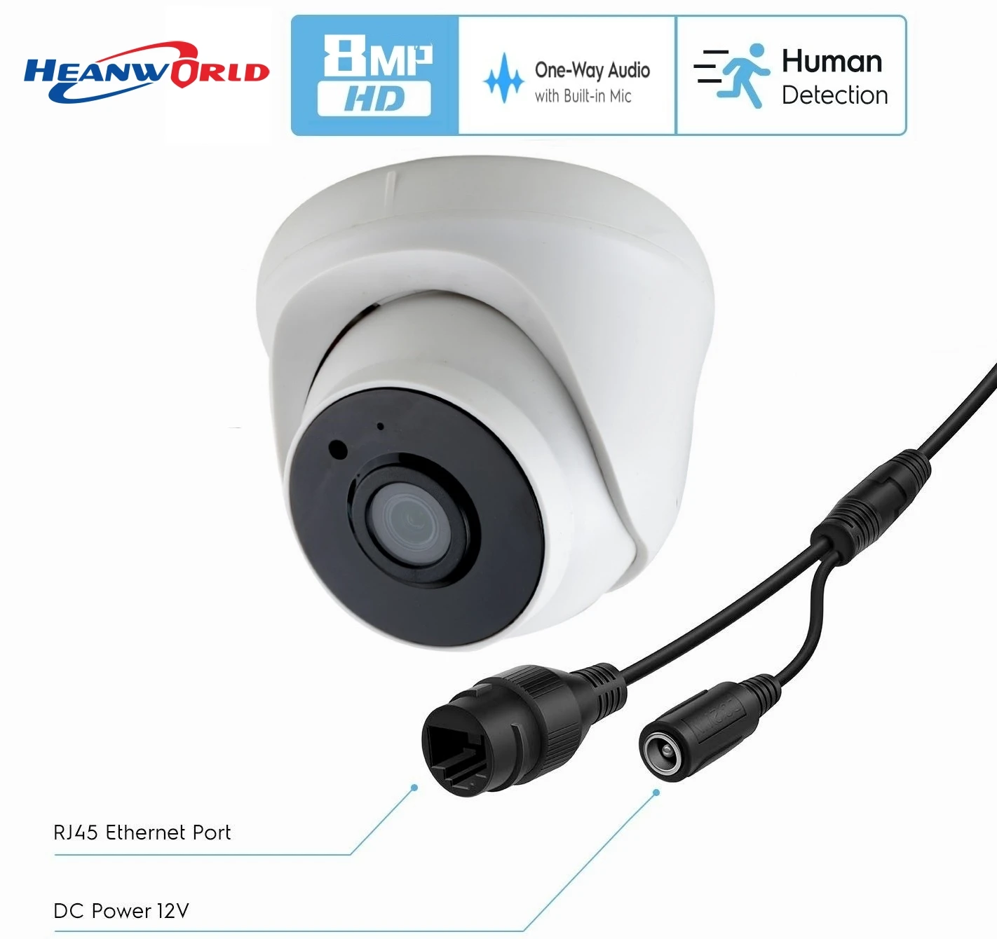 Telecamera IP HD 8MP 5MP Dome Telecamera per visione notturna IR IP con microfono Telecamera di sicurezza di rete Supporto per telecamera IP CCTV-Onvif 3MP
