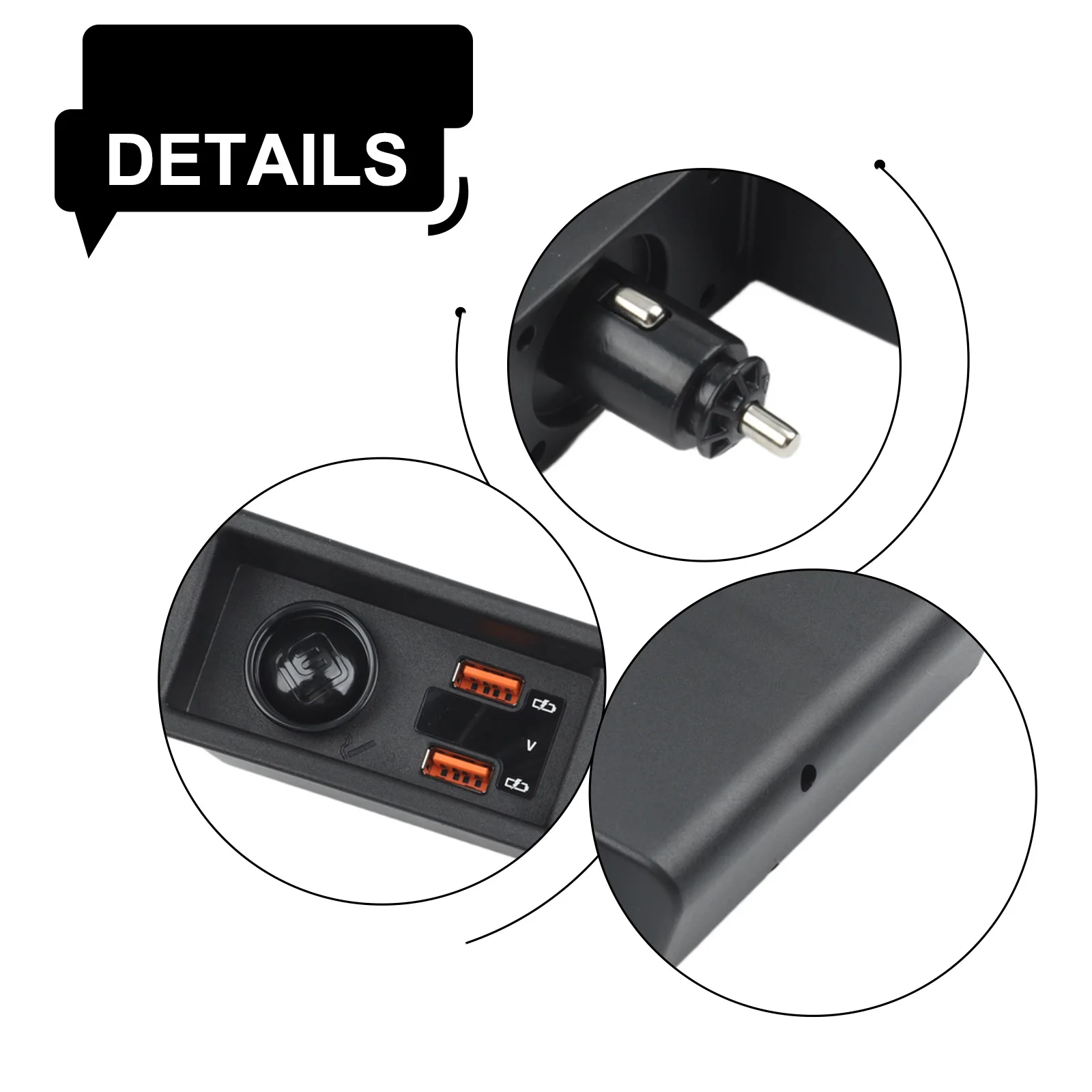 12V Charger Socket USB Car Charger In-car Charging Built-in Fuse Protection No Lid Interference Fast Charging Car Charger