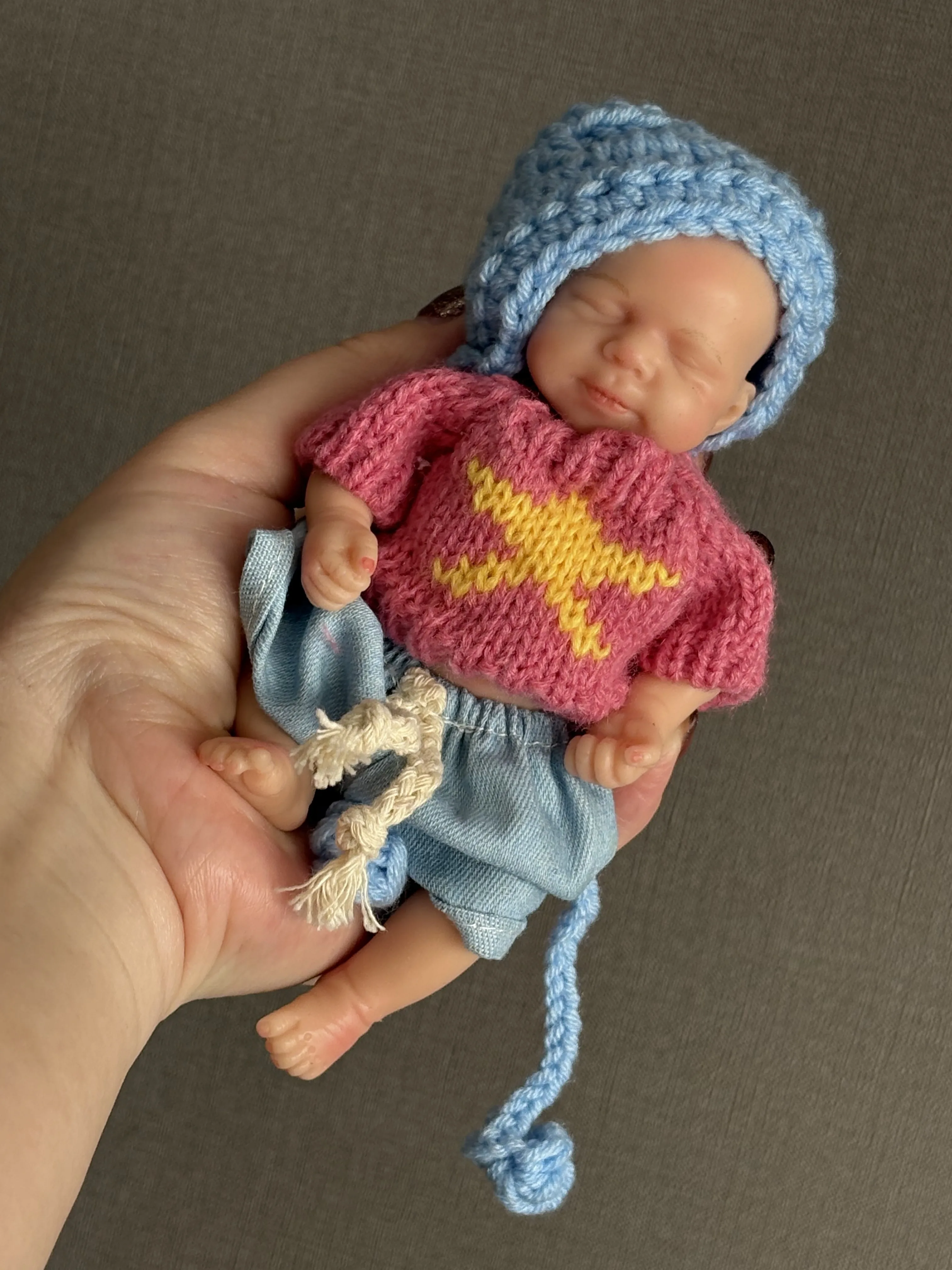 Aizwa1 Mini muñeca Reborn de silicona hecha a mano, muñeca bebé recién nacida realista para niños, regalos de cumpleaños