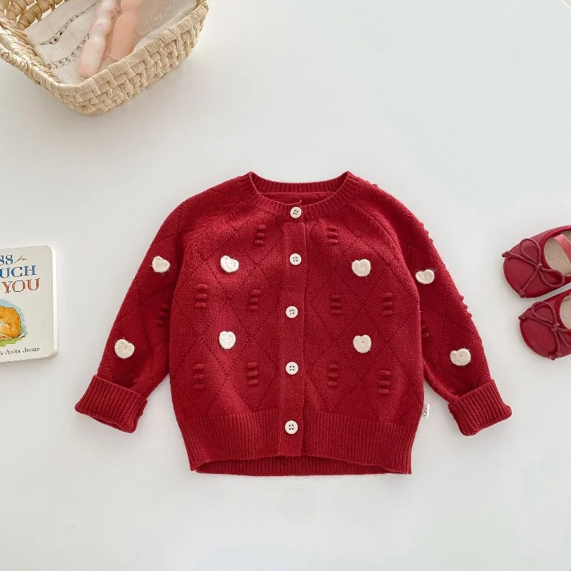 Girls\'fashionable warm Knitted sweater 0-5 Y Baby Girls\' Princess Cardigan Children\'s Autumn Long Sleeve Sweater Coat