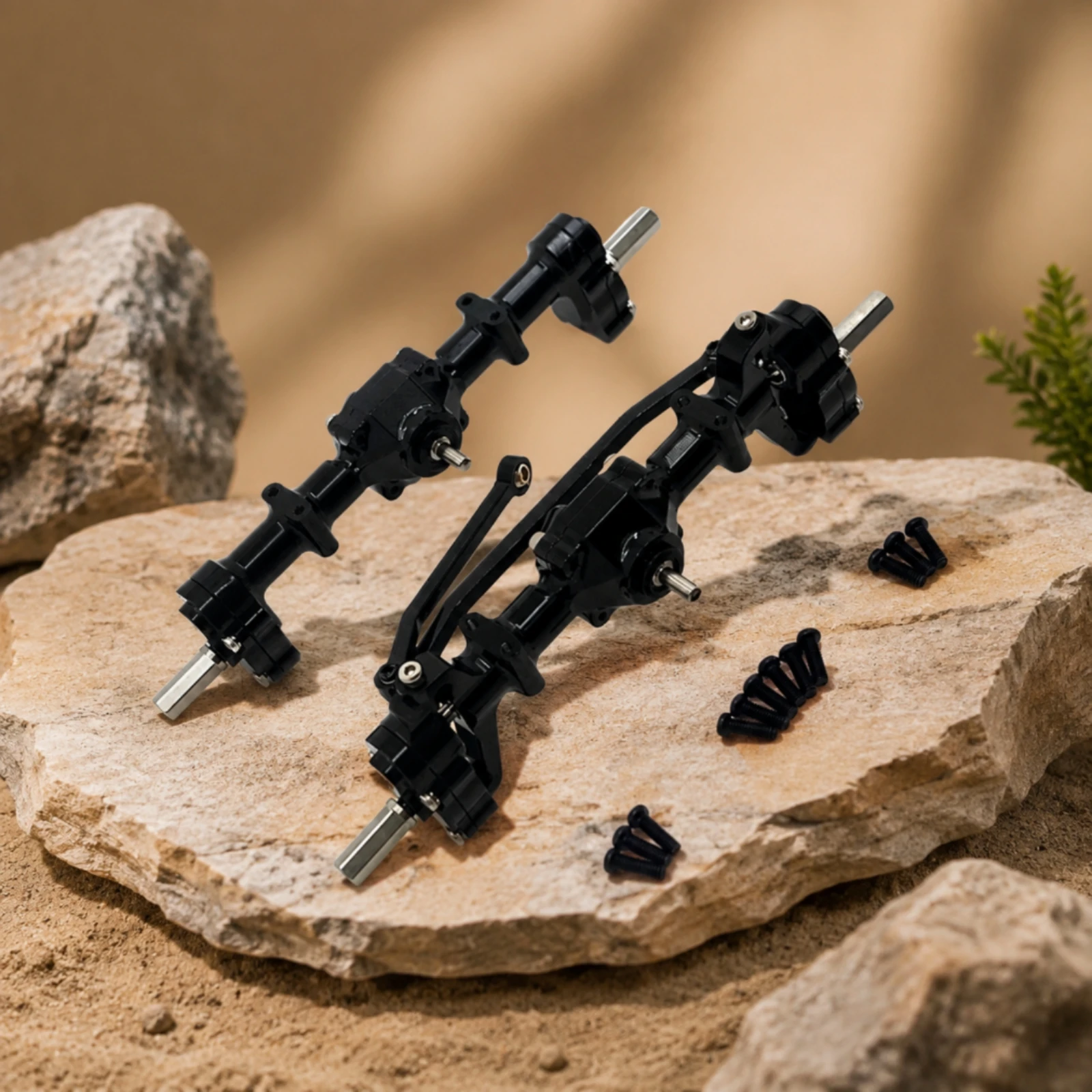Front and Rear Axle Assembly 1:16 Scale RC Car Axle with Gears Axles Cast-Iron Hardware Long-Lasting for Hobbyists