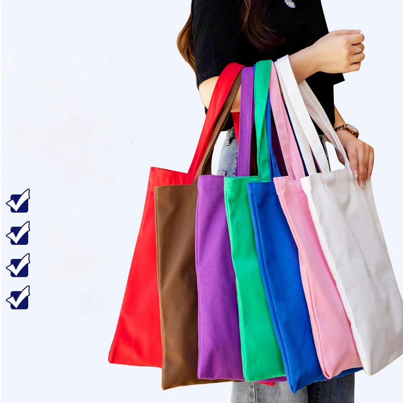 Canvas Tote Bag Bulk Reusable Grocery Bags Sustainable Eco Friendly Sublimation Tote Bags Blank Lightweight Use for DIY Gift Bag