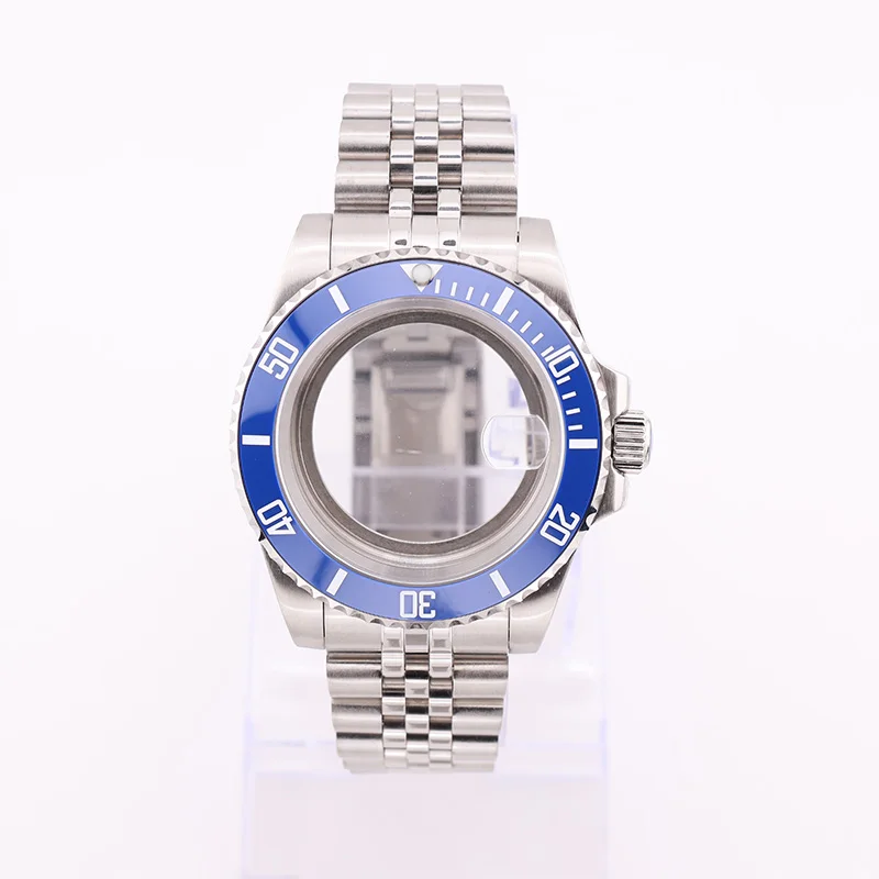 40 mm dunkelblaues Submariner NH35 NH36 NH34 Gehäuse und Armbandzubehör für Seiko Parts Automatik-Herrenuhr-Ersatzteile