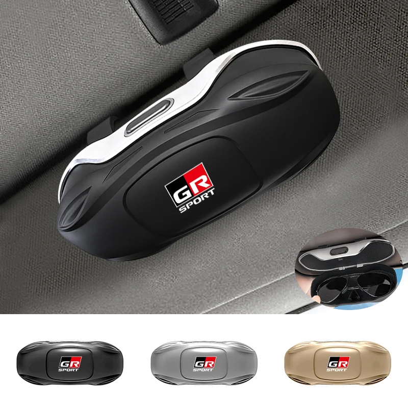 

Car Sun Visor Sunglasses Storage Box Glasses Case Clip Accessories For Toyota GR Aygo Supra Prado RAV4 Hilux Yaris Corolla 4Runn