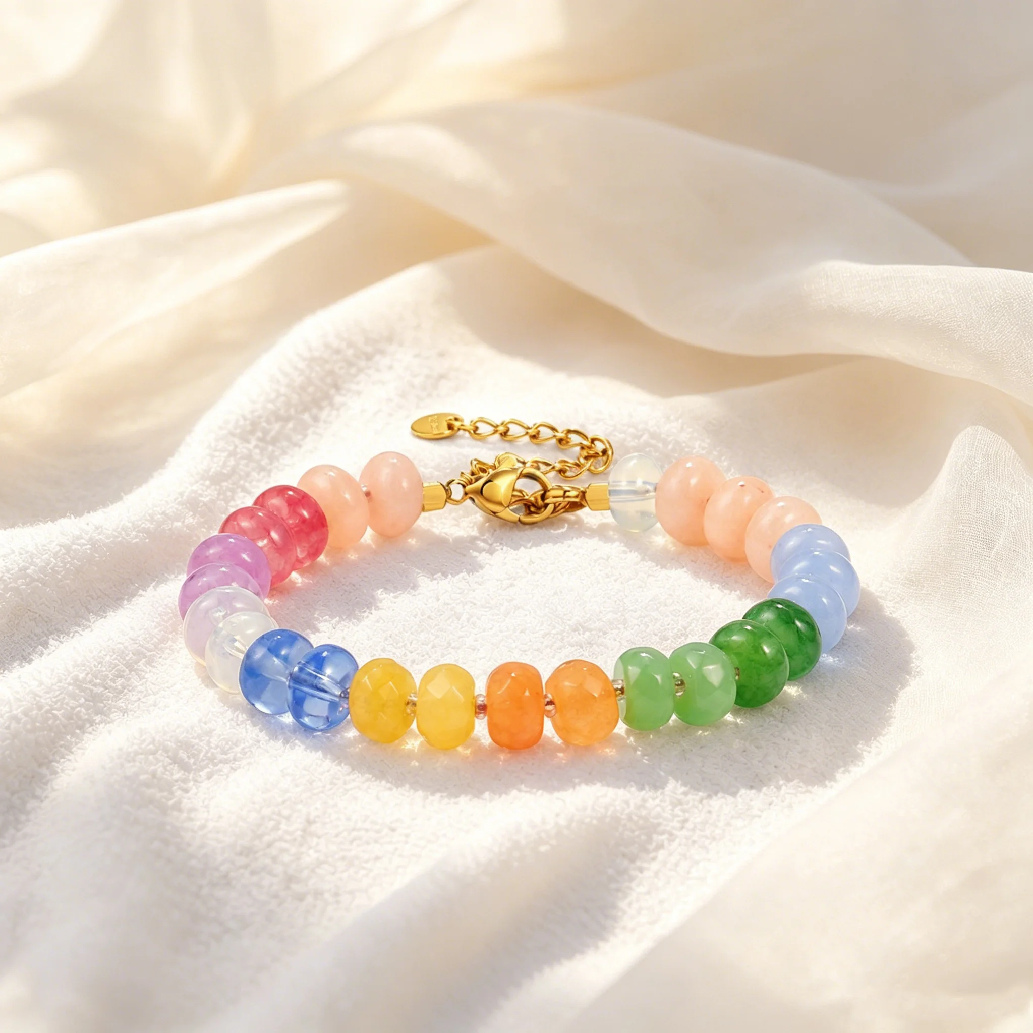 Pulseras Hechas a Mano con Cuentas Redondas Coloridas de Estilo Bohemio para Mujer, Accesorios de Joyería Y2K con Estética Veraniega