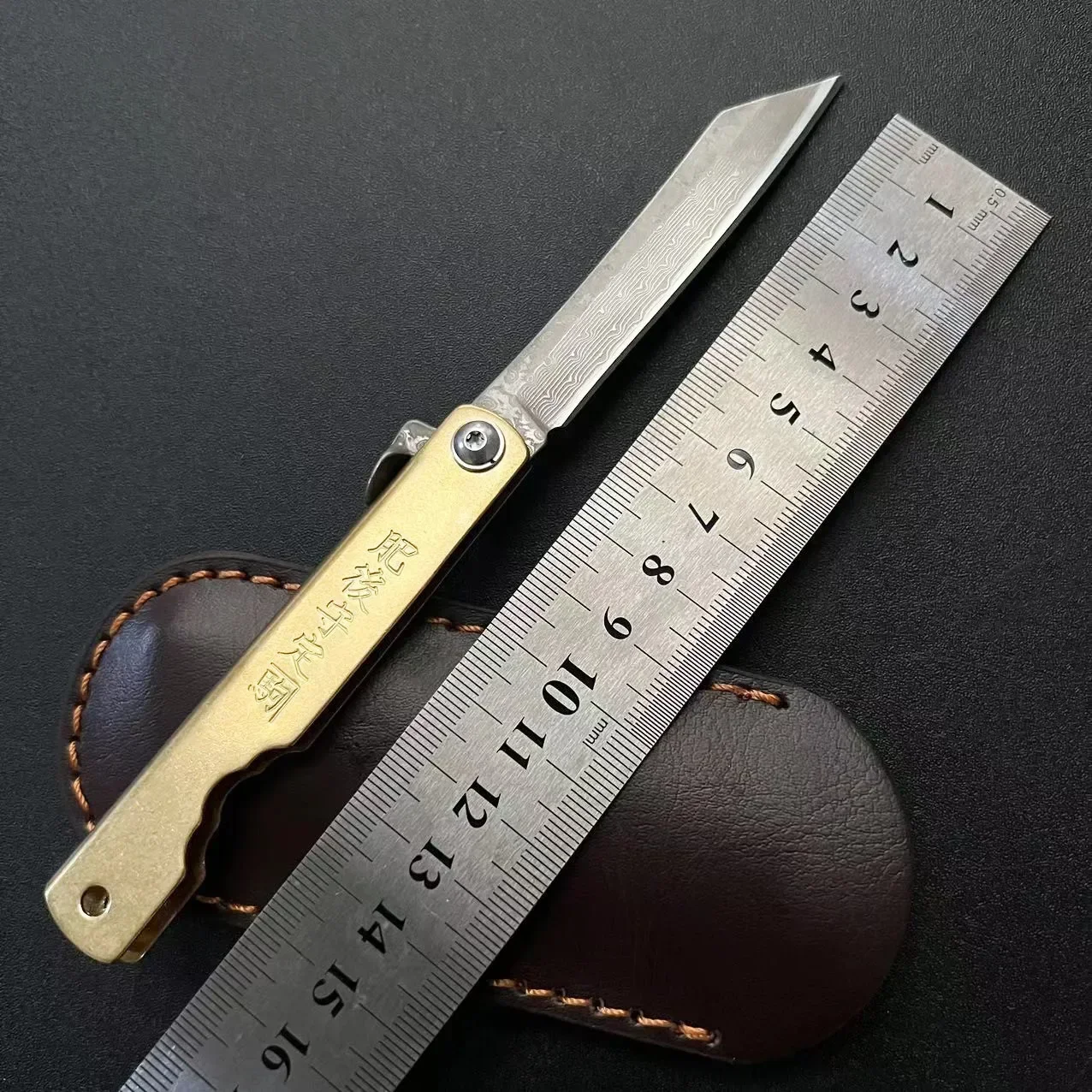 Brass Handle Stainless Steel Folding Knife Portable Outdoor Camping Hiking Night Fishing Multi-functional Practical Fruit Knife view 3