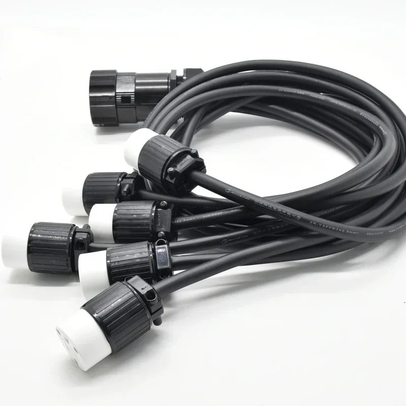 2026 Split Cable 15A 6 Circuit Breakout Edison Plug to Socapex 19 Pin Male Connector