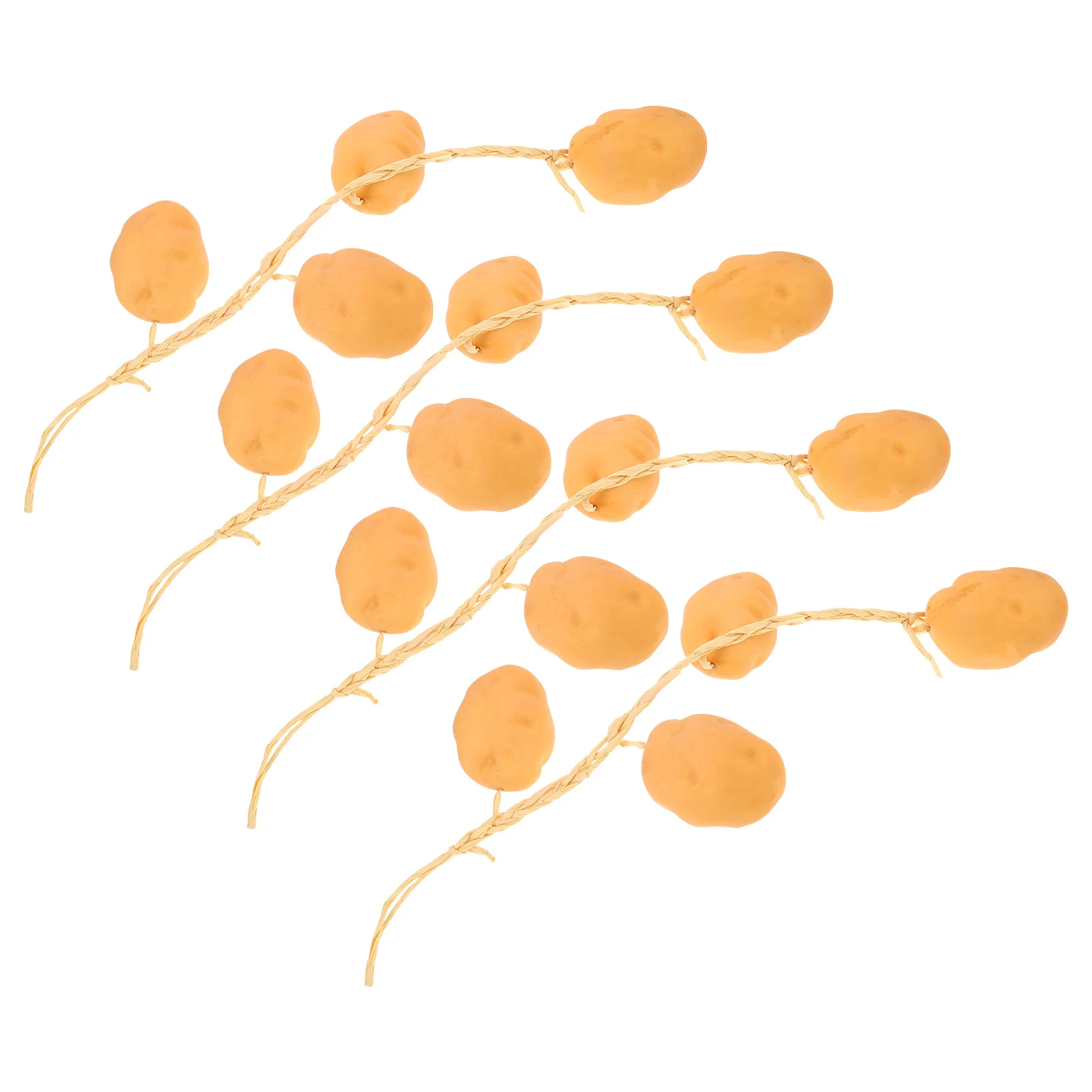

4Pcs Artificial Potato Garland Lifelike Fake Vegetables Hanging Vine Decor for Kitchen Farmhouse Party Food Display Simulation