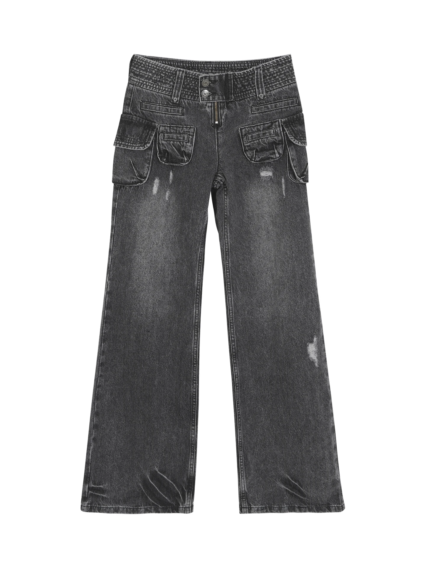 

Low Waist Wide Leg Straight Cut ey Retro Jeans for Women Autumn New Sle Loose Fit American Sle Casual Cotton Denim