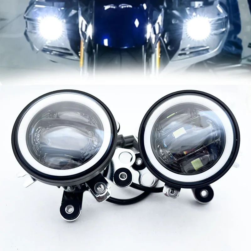 DOT Driving Motorcycle Front Auxiliary Light Waterproof Passing Lamp LED Fog Lights For Honda Goldwing 1800 GL1800 2012-2017