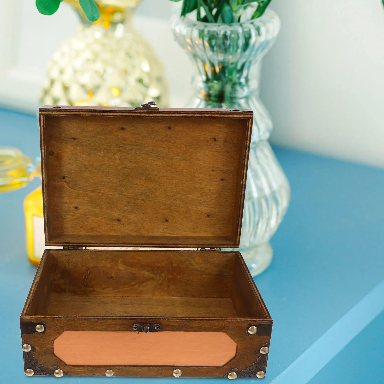 

Vintage Storage Box Tea Chest Keepsake Trunk Small Treasure Teacher Boxes Decorative Wooden Home