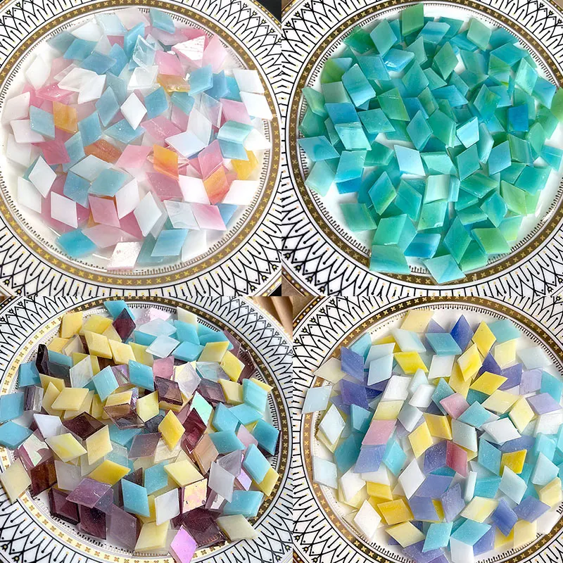 100g Clear Glass Mosaic Tiles Multi Color Mosaic Piece DIY Mosaic Making Stones for Craft Hobby Arts Home Wall Decoration arte