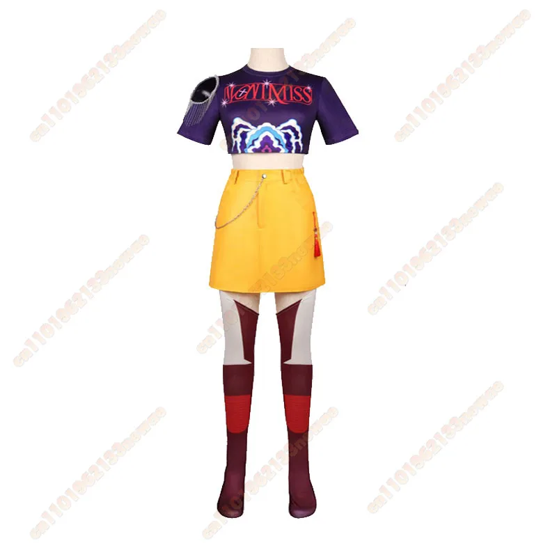 애니메이션 데몬 헌터 코스프레 루미 조이 미라 코스튬 가발 루미 패션 유니폼 걸그룹 의상 여성 할로윈 무대 의상