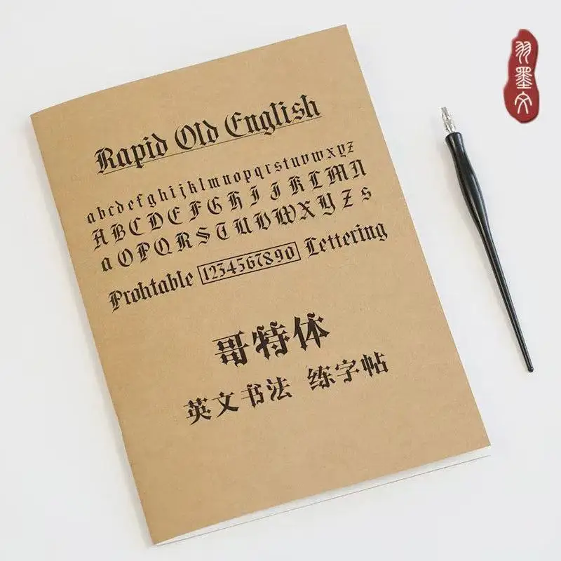 Englische Kalligraphie und Gothic-Kalligraphie-Kopier-Arbeitsbuch. Wunderschöne englische Schrift. Englisches Schreibheft lernen Libros Livros – Detail 6
